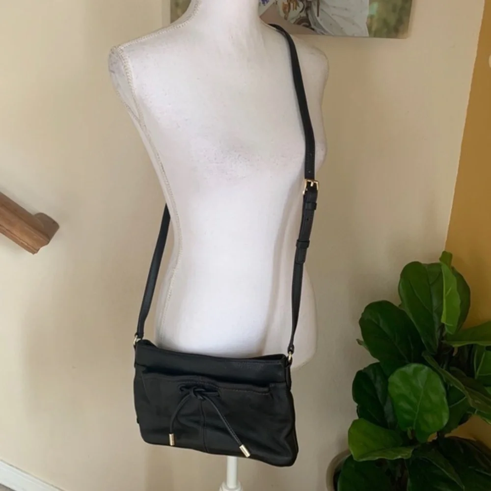 Cole Haan black leather crossbody‎ purse bag